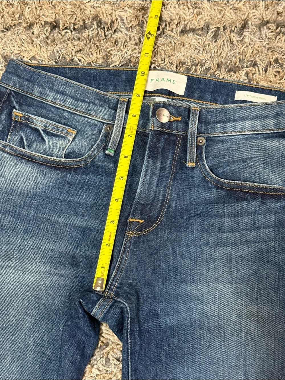 FRAME L- Homme Slim Classic Blue Straight-Leg Jeans - - Picture 5 of 12